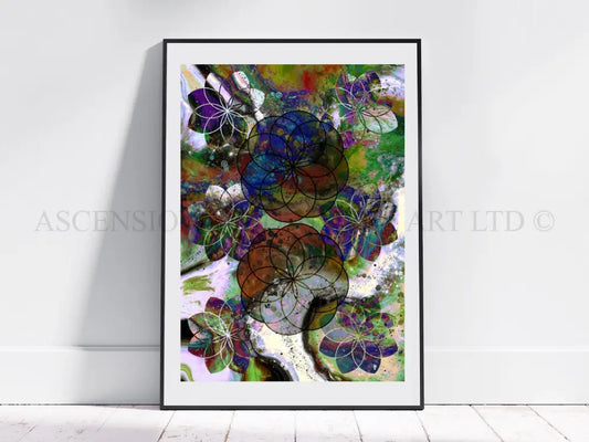 Sacred geometry art print, seed of life wall art