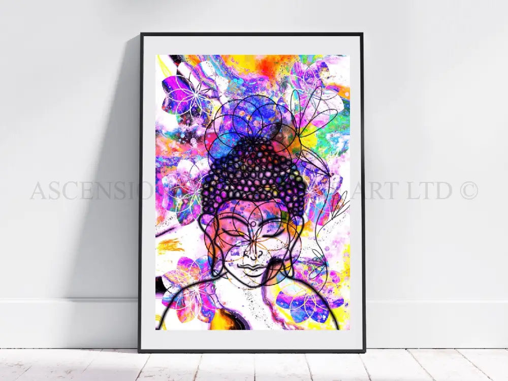 Meditating Buddha art print, spiritual wall art