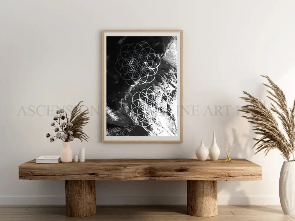 Flower of life art print, sacred geometry wall art