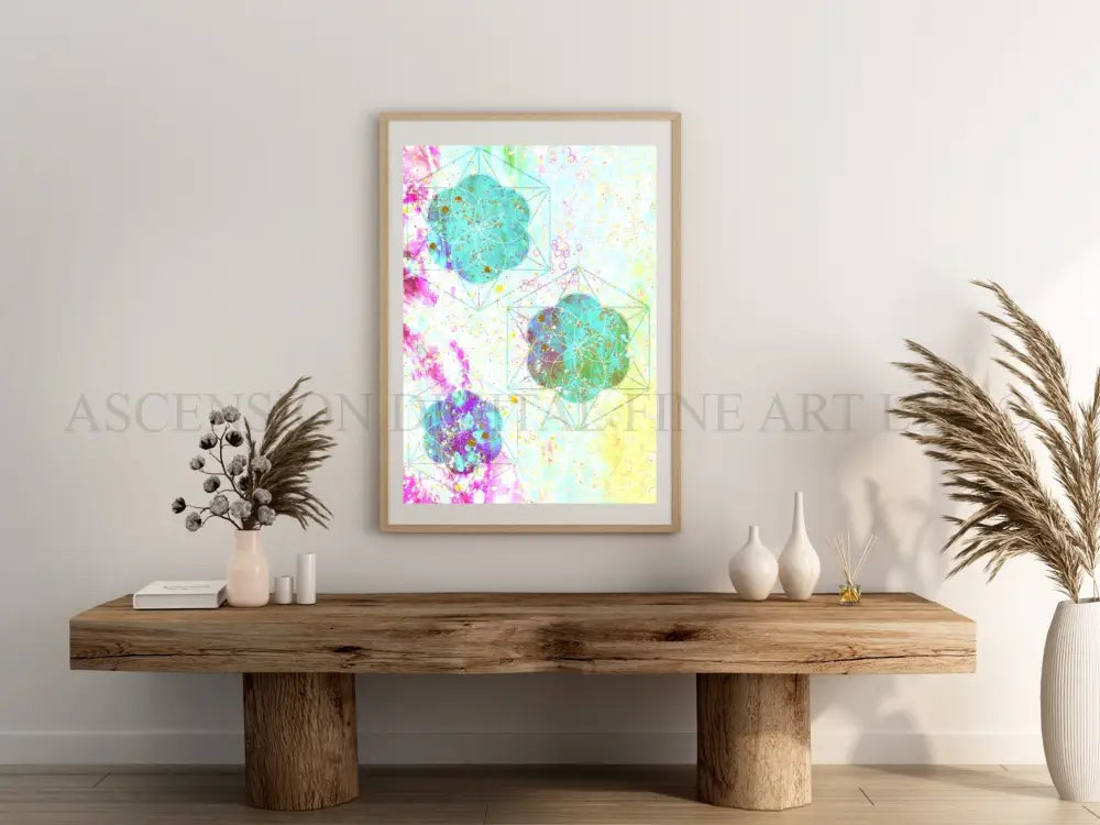 Sacred geometry art print, seed of life wall aet