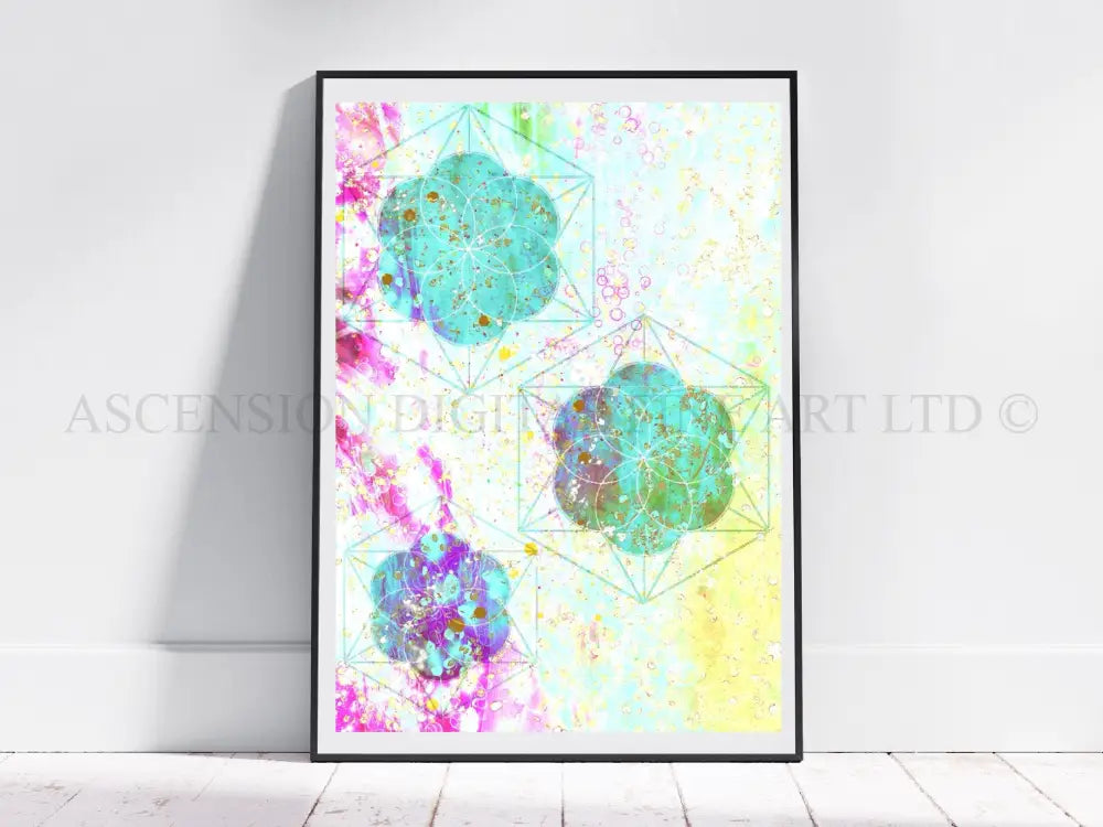 Sacred geometry art print, seed of life wall art