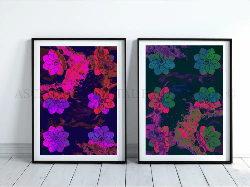 Seed of life art print, sacred geometry wall art.