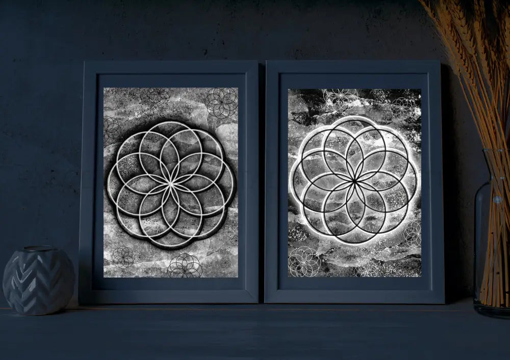 Seed of life art print, sacred geometry wall art