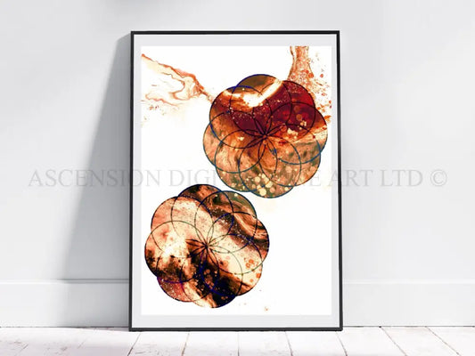 Seed of life art print, sacred geometry wall art