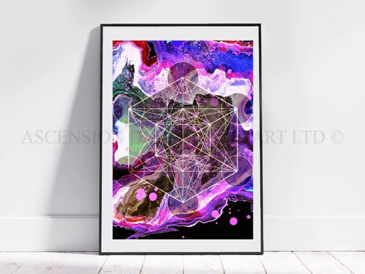 Sacred geometry art print, Metatrons cube