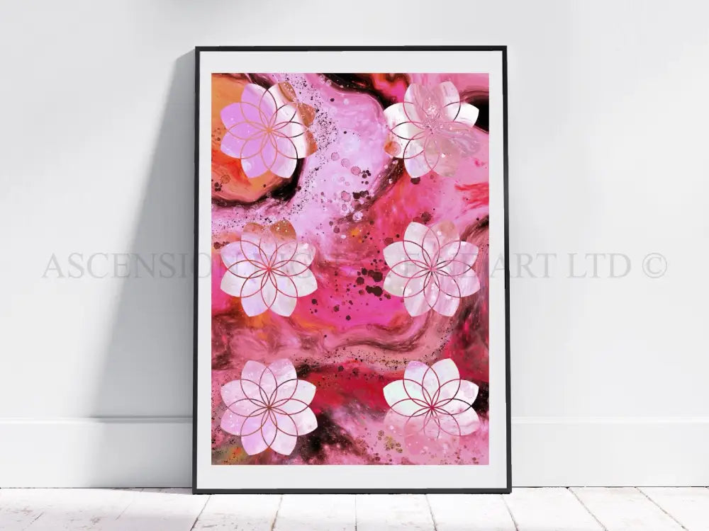 Seed of life art print, sacred geometry wall art