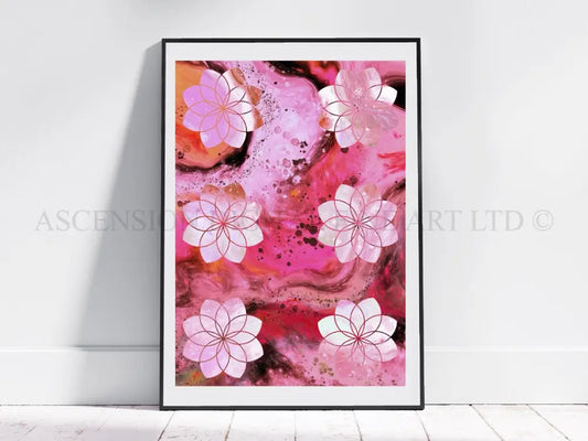 Seed of life art print, sacred geometry wall art