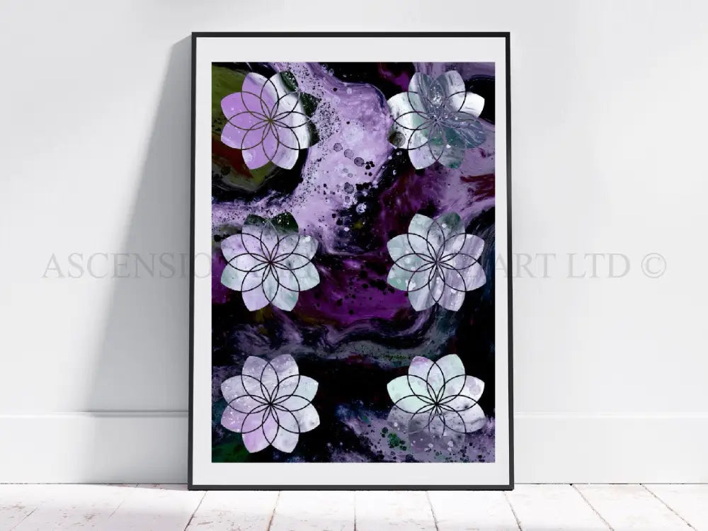 Seed of life art print, sacred geometry wall art