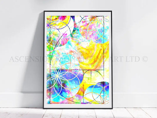 fibonacci art prints, sacred geometry wall art