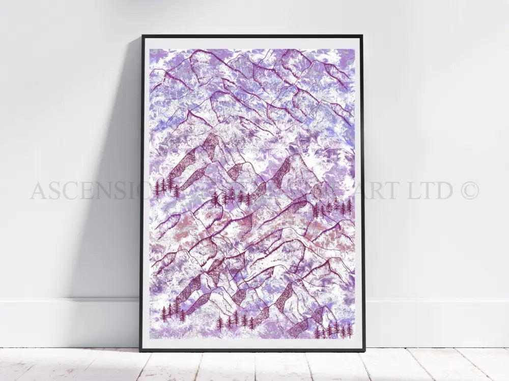 Mountain art print, mountain wall art