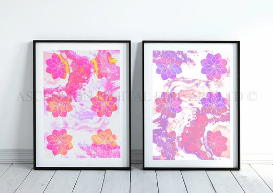 Sacred geometry art print, set of two