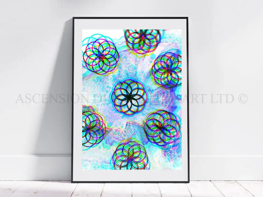 Sacred geometry art print, seed of life wall art