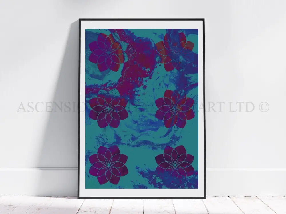 Sacred geometry art print, seed of life wall art