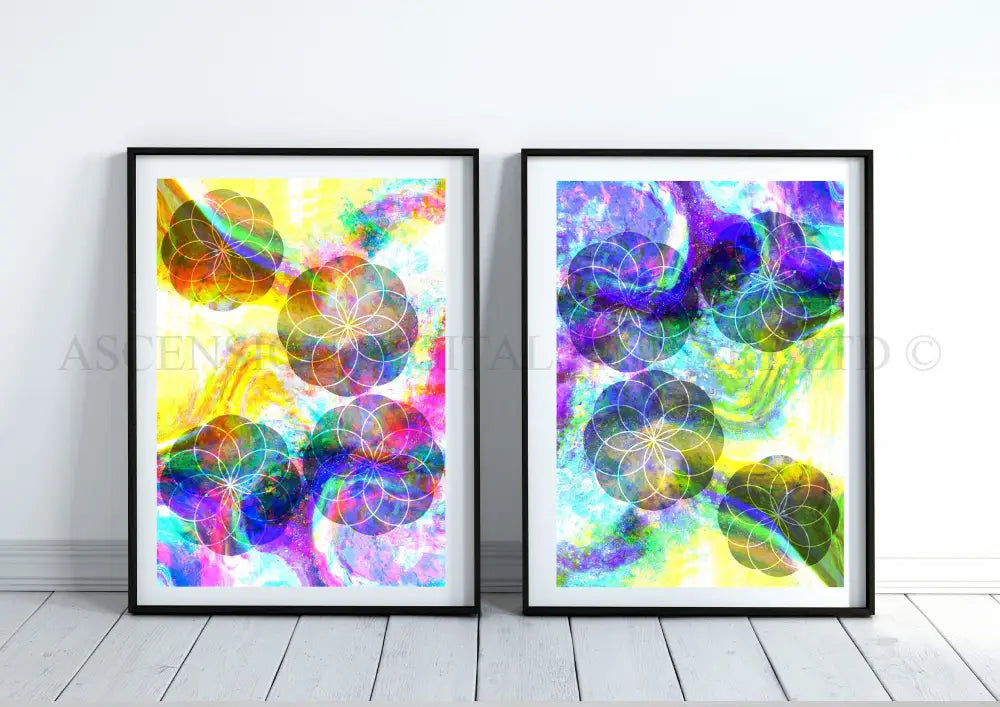 Sacred geometry art print, spiritual wall art 