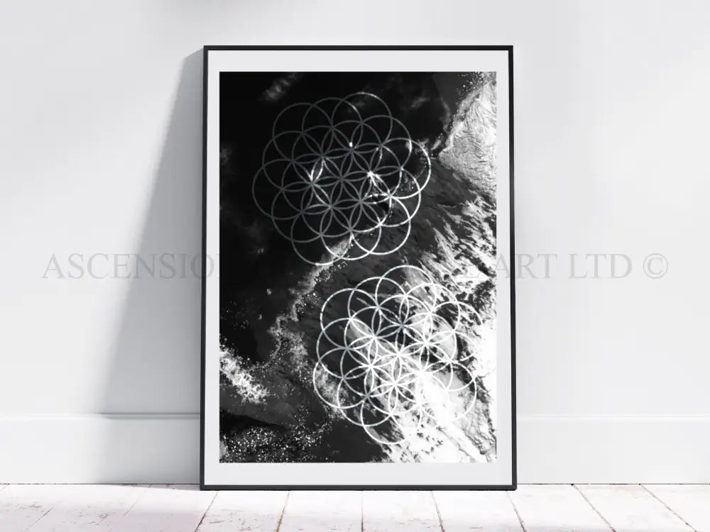 Flower of life art print, sacred geometry wall art