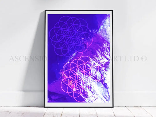 Sacred geometry art print, flower of life