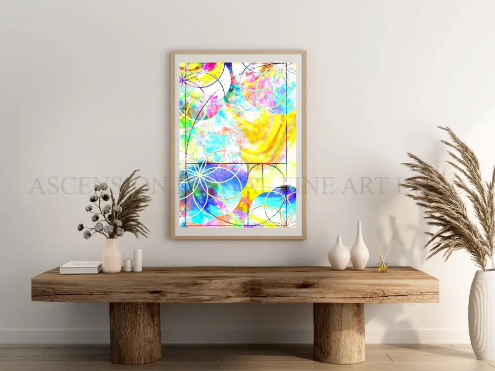 Fibonacci art print, sacred geometry wall art