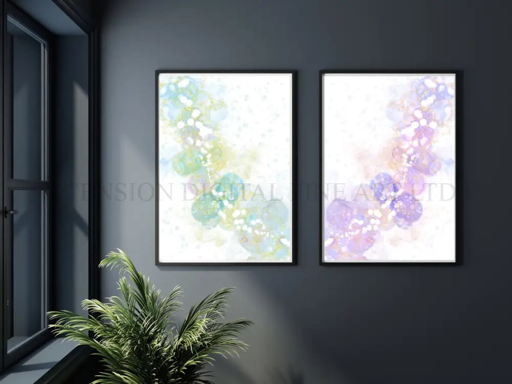 Pastel Abstract Art Prints - Set of Two