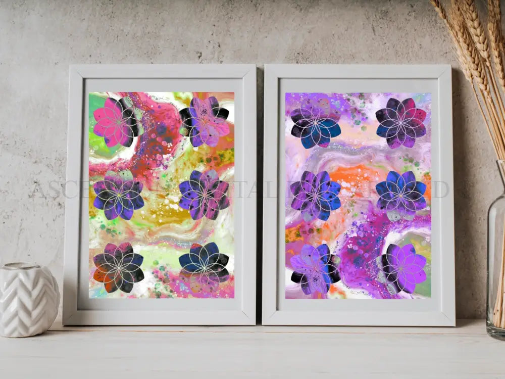 Seed of life art print, sacred geometry wall art
