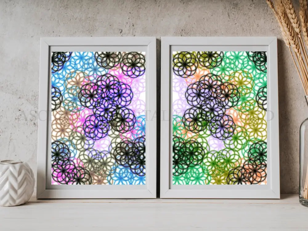 Seed of life art print, sacred geometry wall art