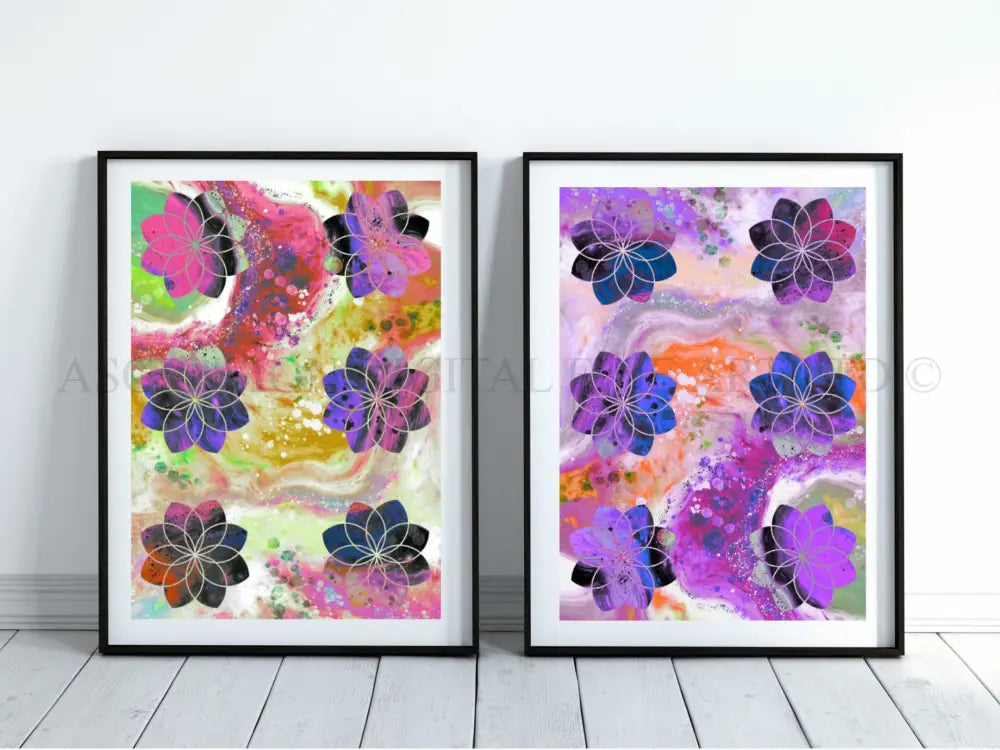 Seed of life art print, sacred geometry wall art