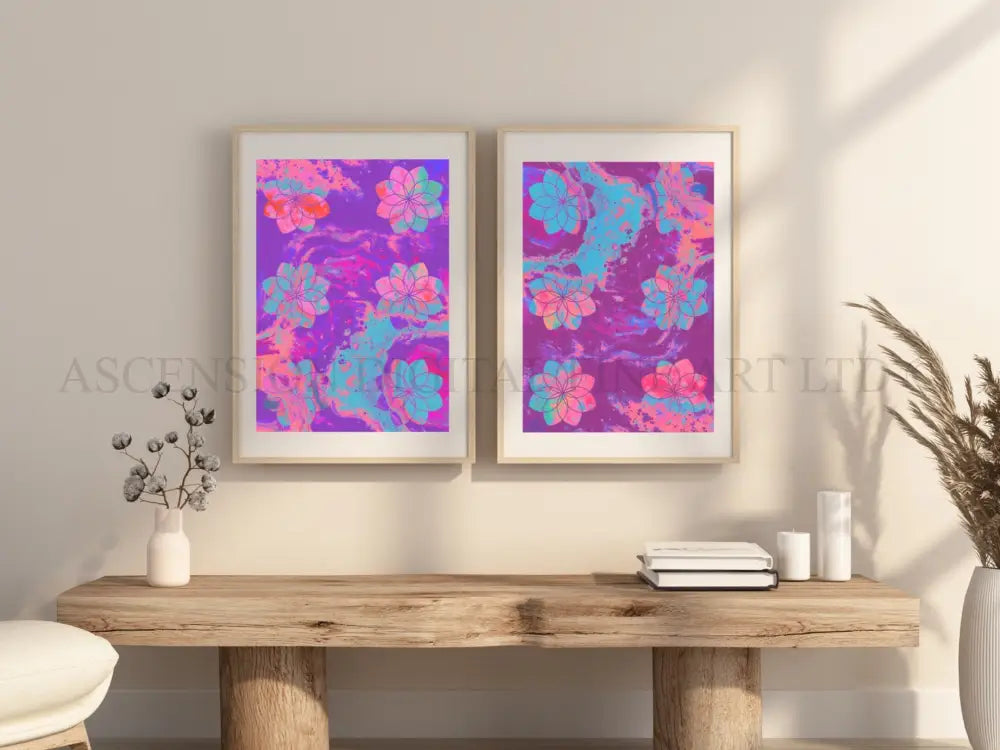 Seed of life art print sets, sacred geometry wall art