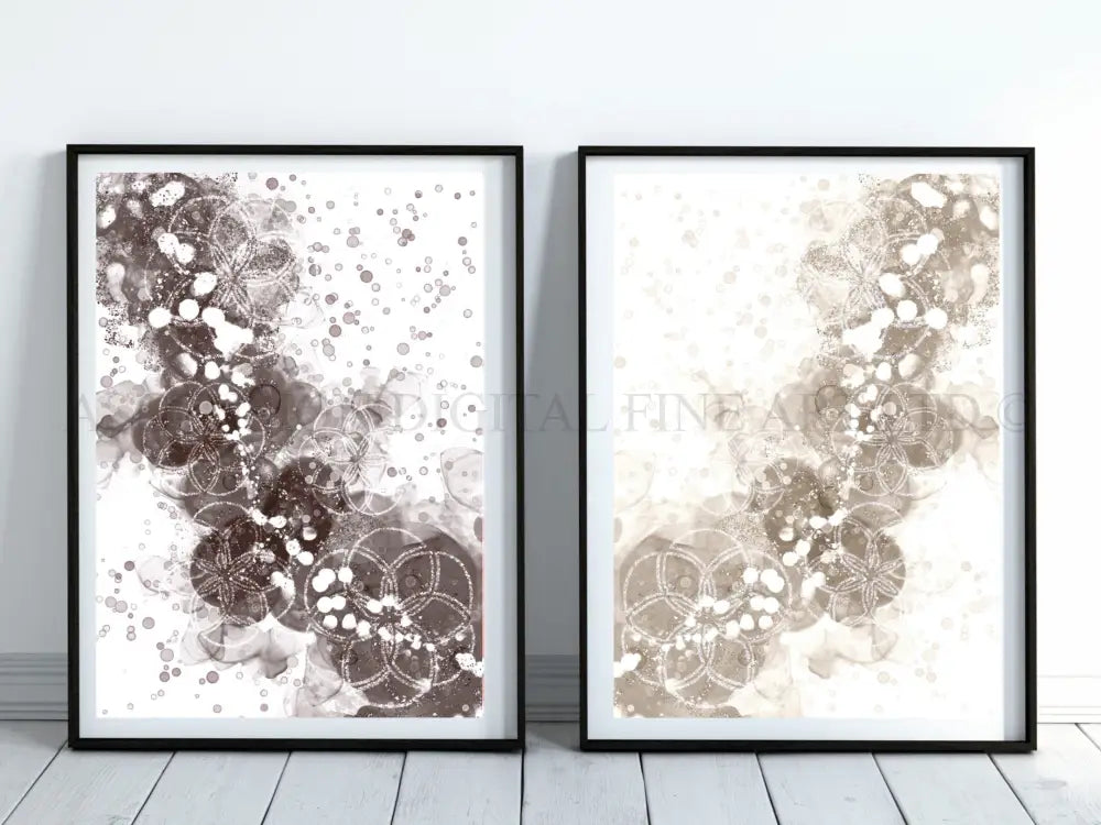Neutral Abstract Art Prints | Set of Two