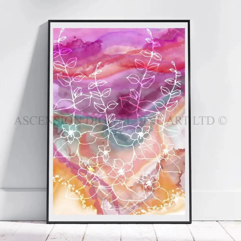 Watercolour art print, floral wall art