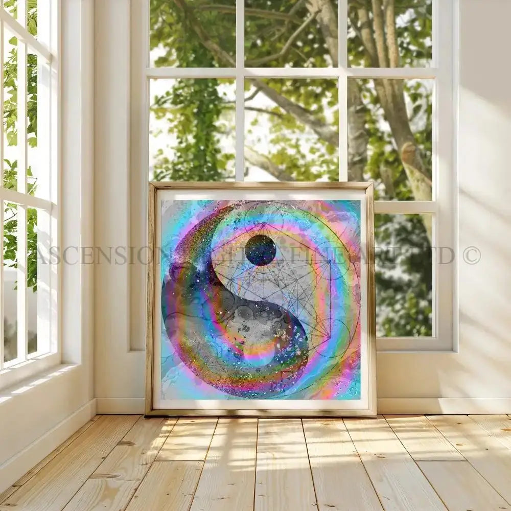 Meditation art print, yin and yang