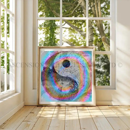 Meditation art print, yin and yang