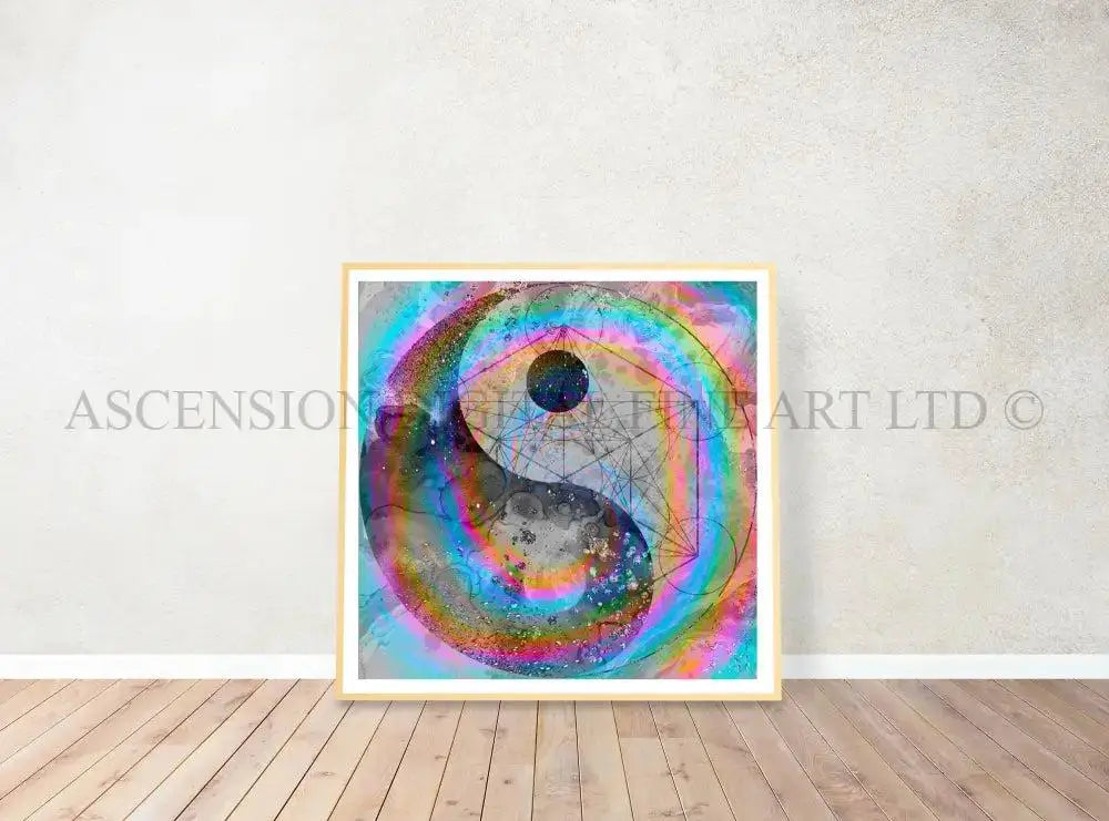 Meditation art print, yin and yang