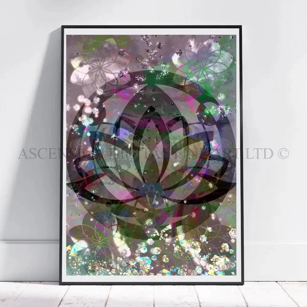 Meditation art print, meditation wall art, lotus.