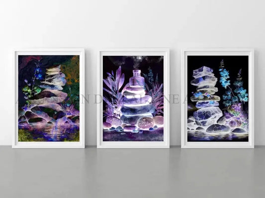 Balancing stones art print | set of three