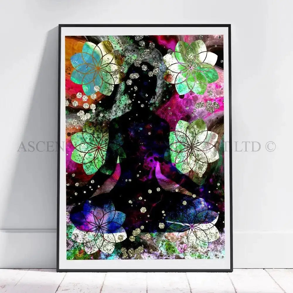 Meditation art print, meditation wall art