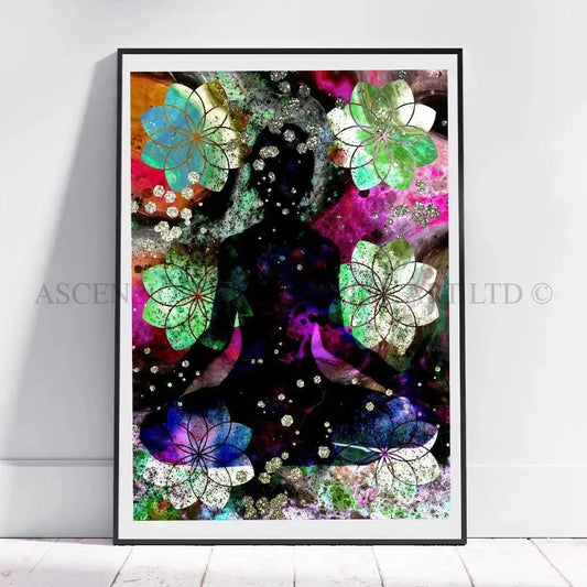 Meditation art print, meditation wall art