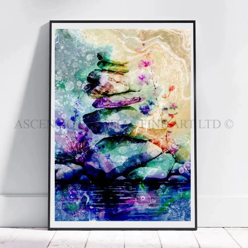 Balancing stones art print