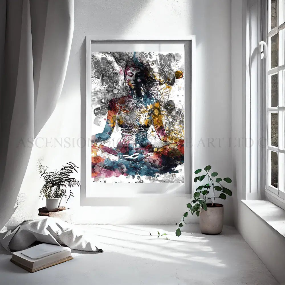 Meditation art print, meditation wall art
