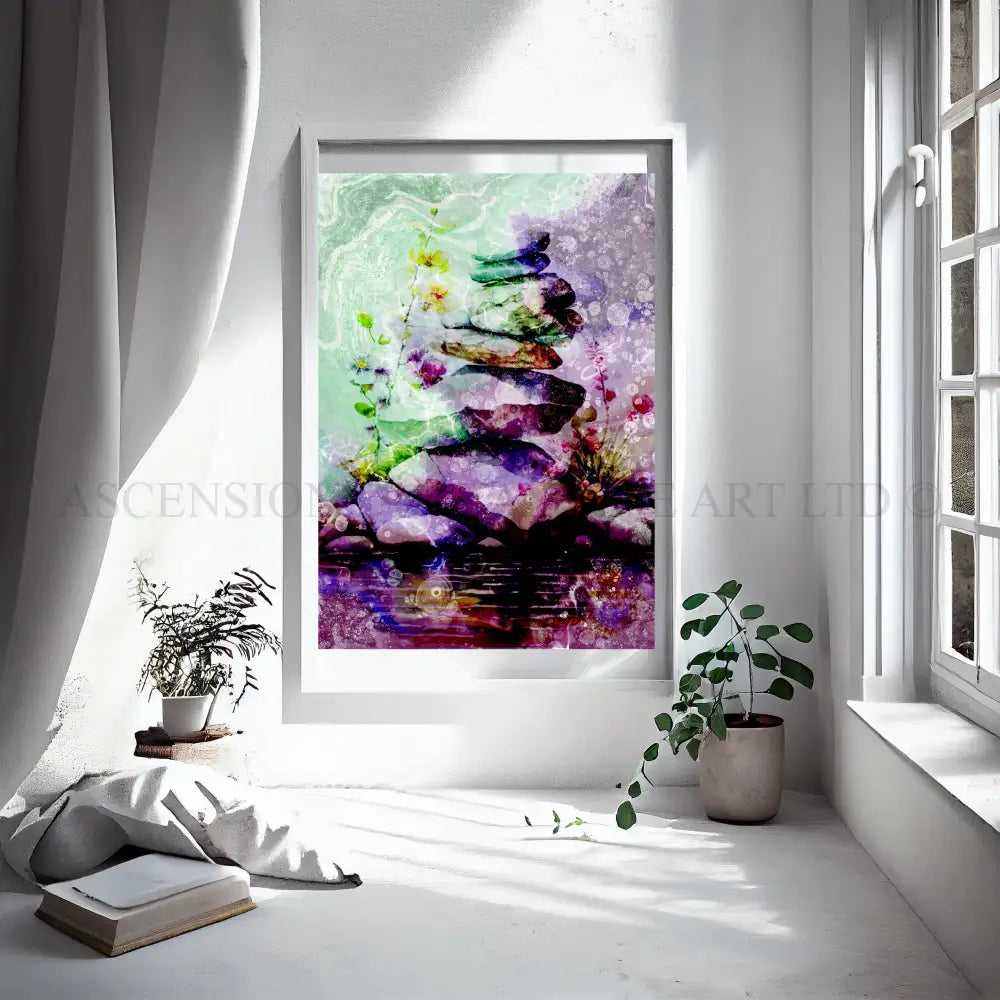 Balancing stones art print