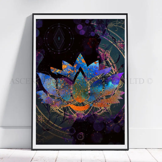 Meditation art print, lotus wall art