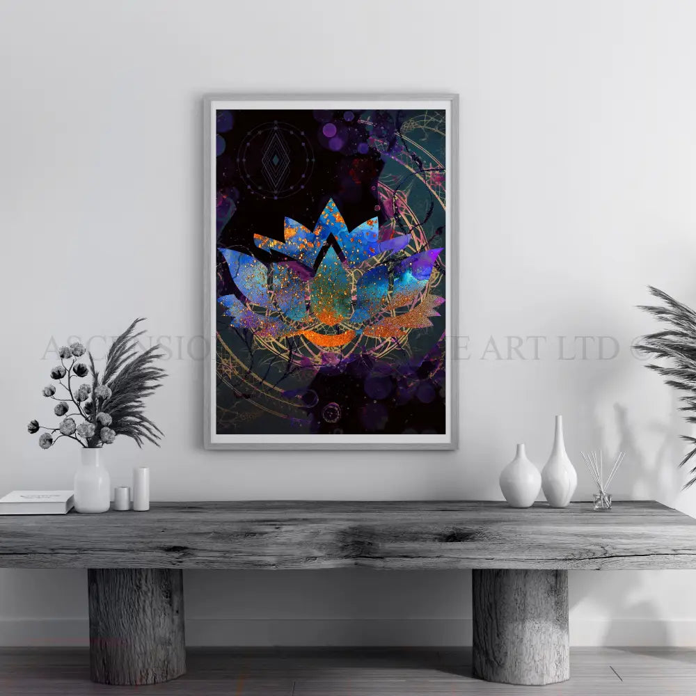 Meditation art print, lotus wall art