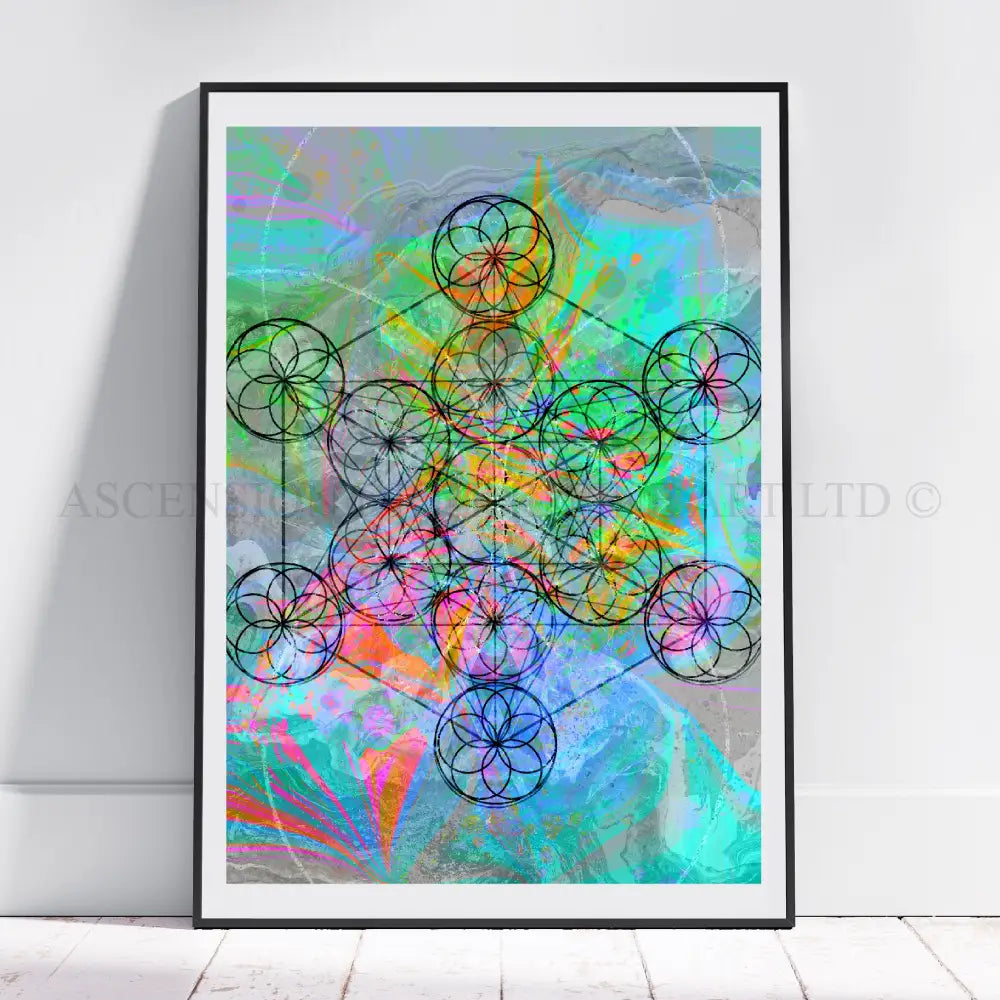 Metatrons cube art prints set set, sacred geometry wall art 