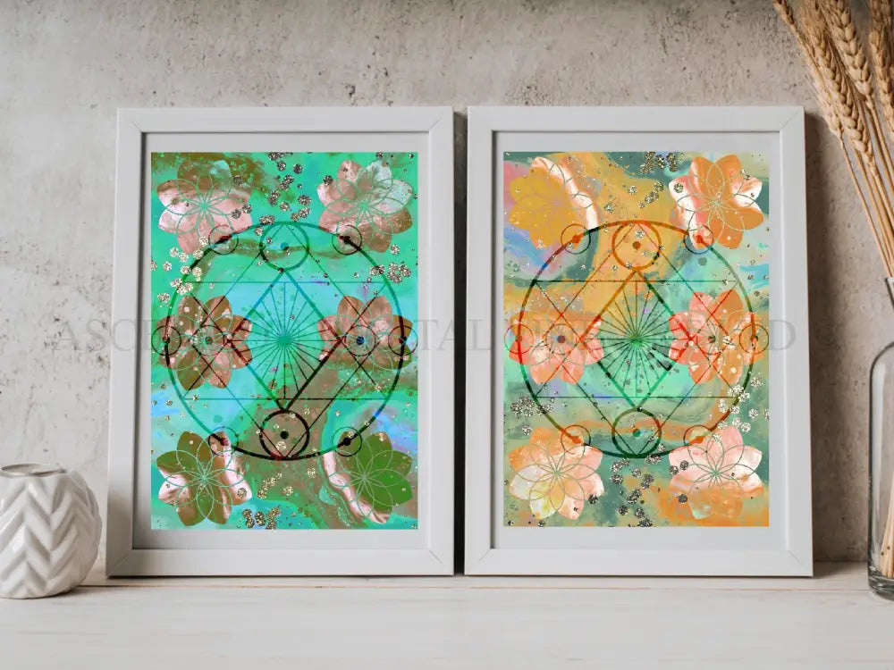 Seed of life art print, set of two
