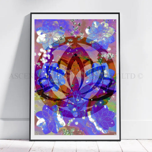 Meditation art print, meditation wall art, lotus