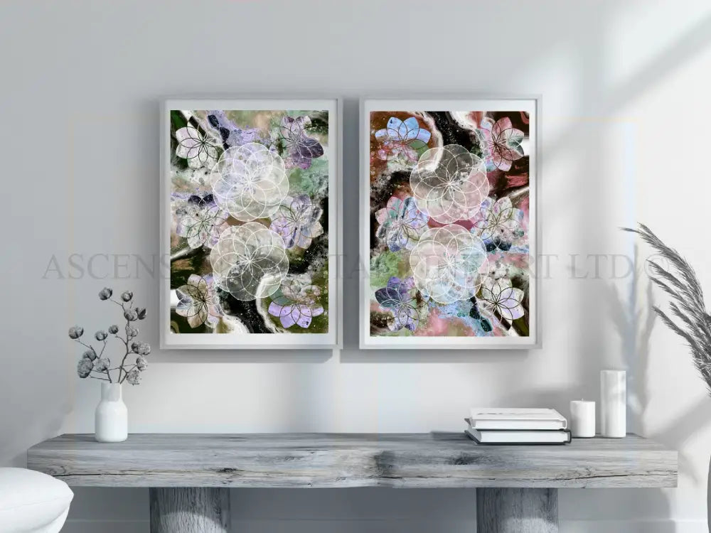 Seed of life art print, sacred geometry wall art