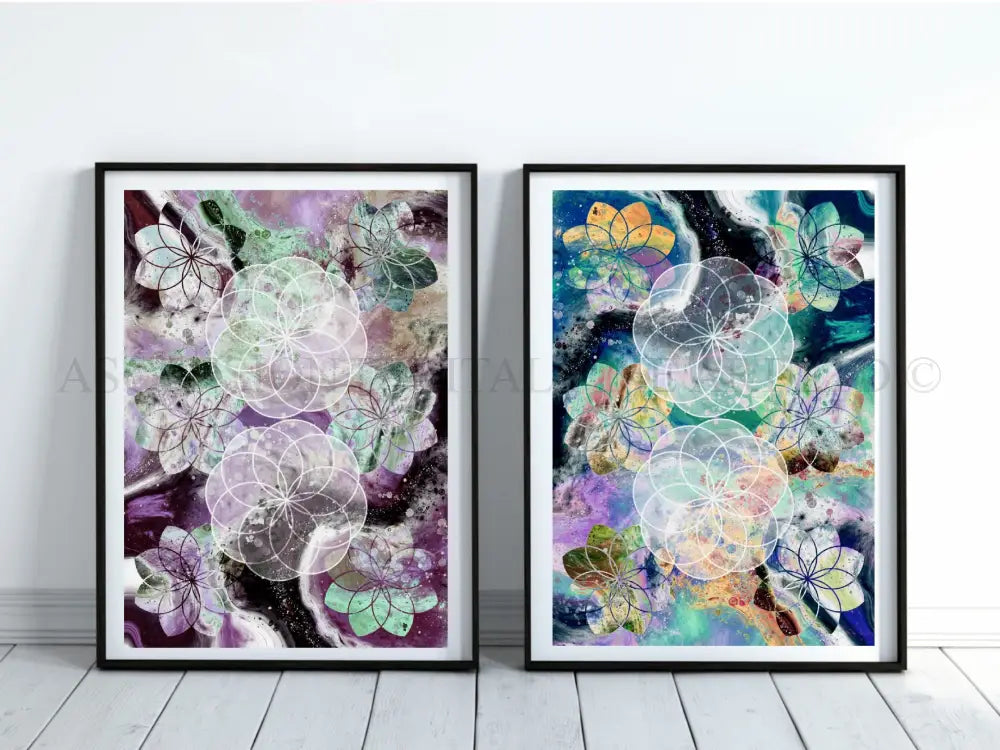 Sacred geometry art prints, spiritual wall art 