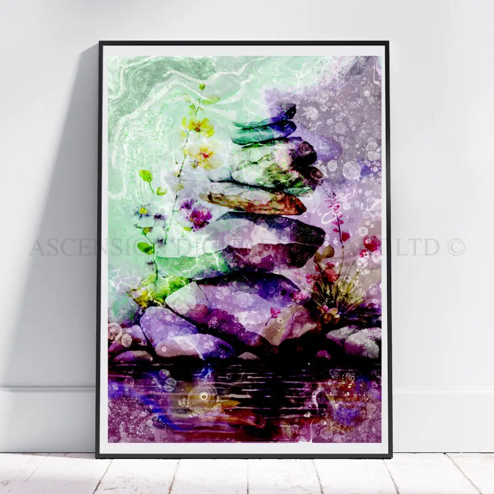 Balancing stones art print