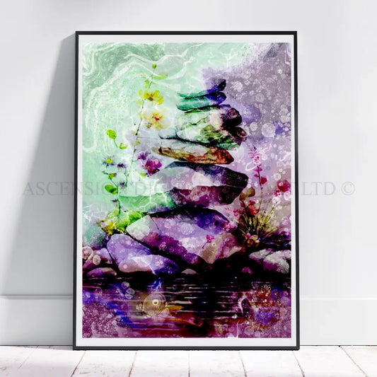 Balancing stones art print