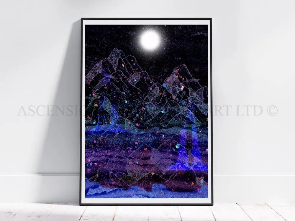 Mountain art print, mountain wall art