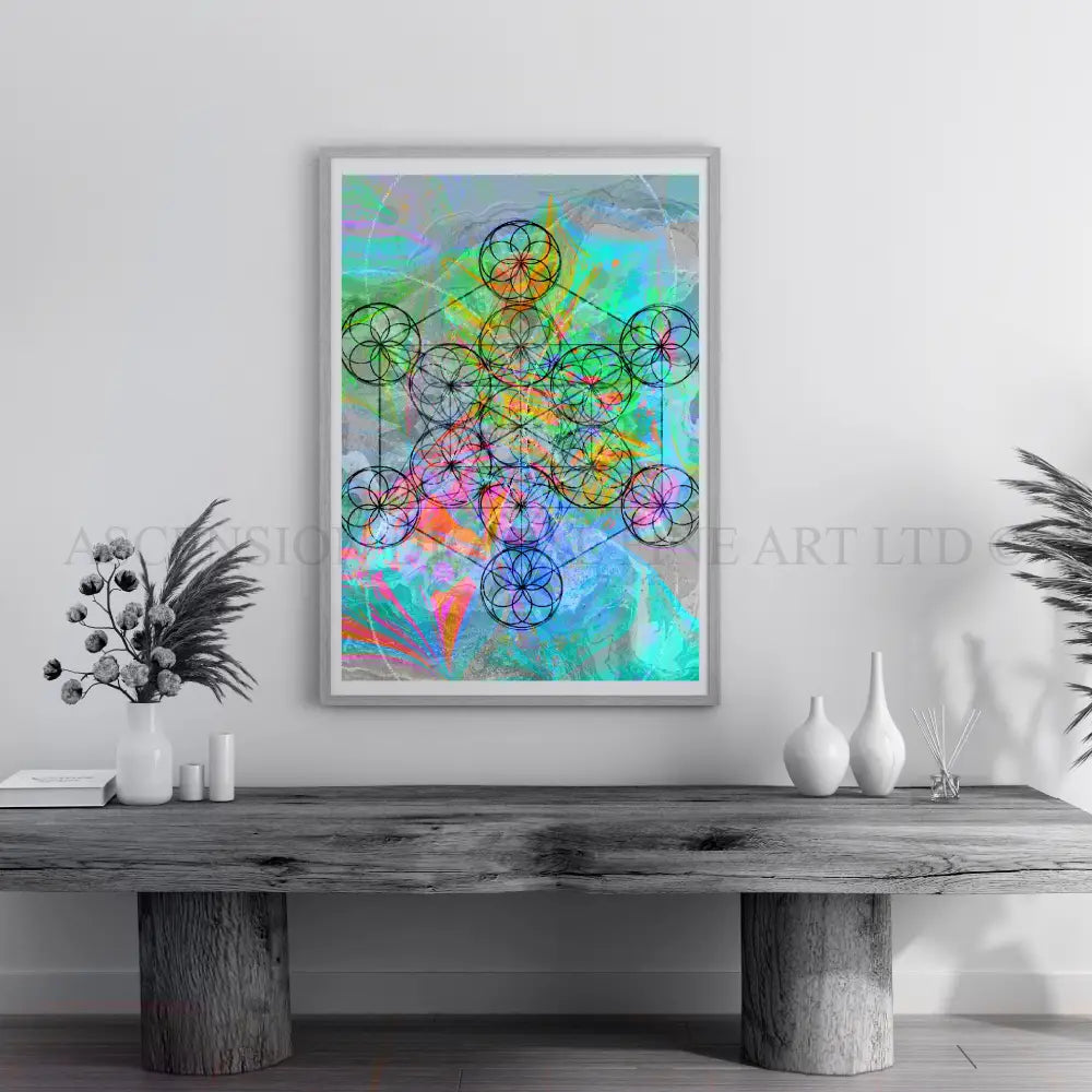 Metatrons cube art prints set set, sacred geometry wall art 