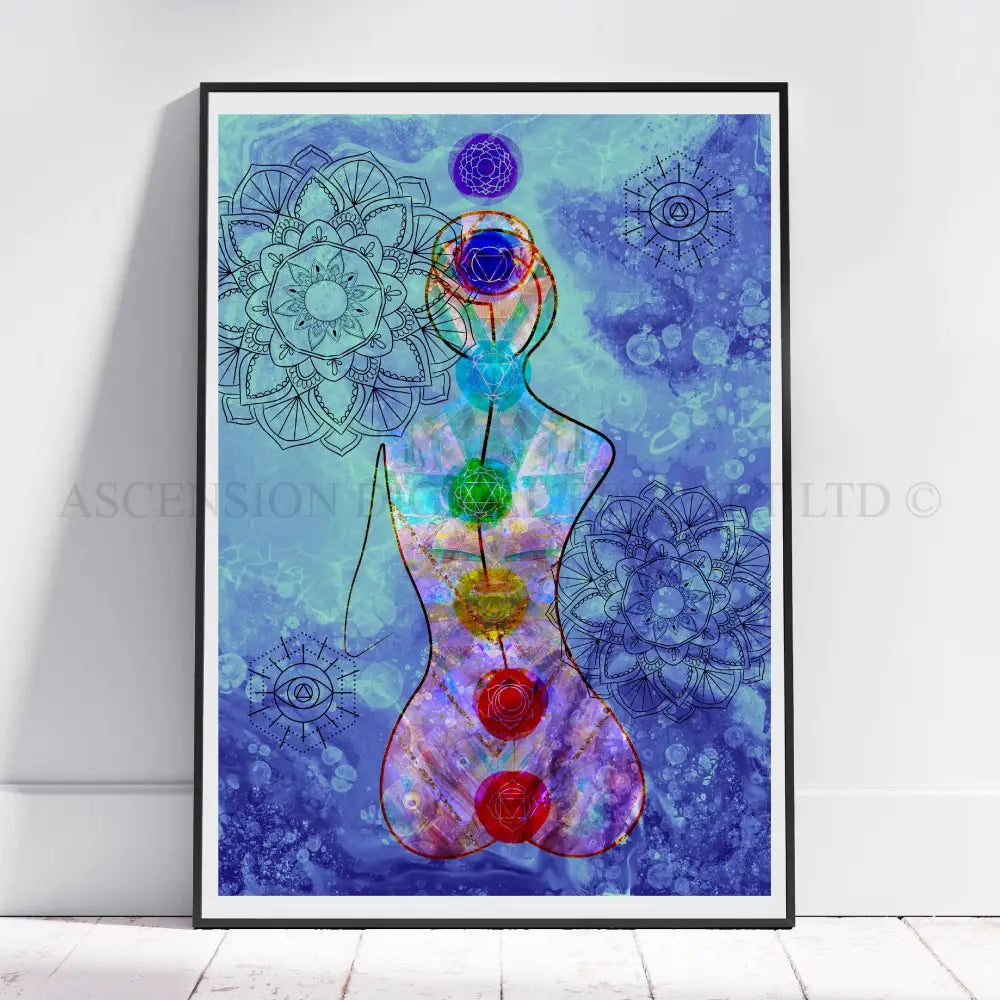 Chakra art print, meditation wall art